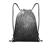AABSTBFM Shiny Silver Glitter Lightweight Drawstring Backpack | S - String Backpack Bags For Gym, Travel, Shopping, School, And More