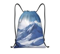 AABSTBFM Snow Mountain Printed Lightweight Drawstring Backpack | S - String Backpack Bags For Gym, Travel, Shopping, School
