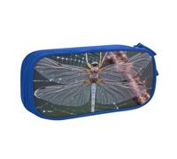 AABSTBFM Spider Web Dragonfly Printed Pencil Case Pen Pouch Bag with Zipper, Blue Large Capacity Pencil Box for School, Office, Travel