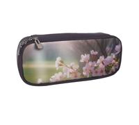 AABSTBFM Spring Flower Printed Leather Pencil Case - Multi-Purpose Pen Bag and Makeup Pouch for School, Office, and Travel