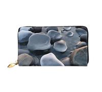 AABSTBFM Stones Under Ice Printed Leather Wallet for Women Men Zipper Purse Clutch Bag Long Wallet Card Holder