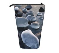AABSTBFM Stones Under Ice Printed Pencil Case - Telescopic Standing Pen Bag and Makeup Pouch for School, Office, Travel
