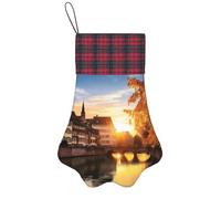 AABSTBFM Strasbourg Sundown Printed Christmas Party Favors Paw Stocking Cute Xmas Stockings for Family Holiday Christmas Party Decorations