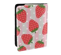 AABSTBFM Strawberry Printed Passport Holder 6.5 in, Leather Travel Passport Cover Card Case Wallet for Women Men