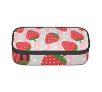 AABSTBFM Strawberry Printed Pencil Case Cute High Capacity Pen Pencil Pouch Bag with Zipper - Versatile and Durable for School, Office, and Travel