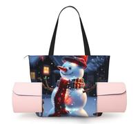 AABSTBFM Sun The Beach with Pebbles Printed Yoga Bag for Women, Large Tote with Yoga Mat Holder Pocket, Foldable Polyester Gym Bag, Lightweight Travel Shoulder Bag for Workout Beach Office