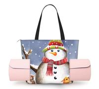AABSTBFM Sun The Beach with Pebbles Printed Yoga Bag for Women, Large Tote with Yoga Mat Holder Pocket, Foldable Polyester Gym Bag, Lightweight Travel Shoulder Bag for Workout Beach Office