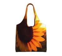 AABSTBFM Sunflower and sunset Printed Womens Tote Bags Shopping Bags, Reusable Canvas Shoulder Grocery Bags Shopper Handbag Toy Bag for Work School Travel Beach