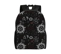 AABSTBFM Supernatural Symbols Black Lightweight School Backpack Classic College Rucksack School Bags 15 Inch Laptop School Daypack For Girls Boys