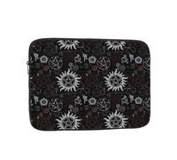 AABSTBFM Supernatural Symbols Black Printed 17 Inch Laptop Sleeve, Shockproof Oxford Fabric Laptop Protective Case For Daily Use, Travel, Business Trips, School, Office