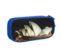 AABSTBFM Sydney Opera House Printed Pencil Case Pen Pouch Bag with Zipper, Blue Large Capacity Pencil Box for School, Office, Travel