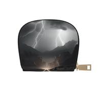 AABSTBFM Thunder Landscape Printed Card Holder Wallet, Pu Leather Card Case Organizer Bag for Men Women