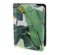 AABSTBFM Tropical Banana Palm Leaves Printed Passport Holder 5.5 in, Leather Travel Passport Cover Card Case Wallet for Women Men