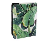 AABSTBFM Tropical Banana Palm Leaves Printed Passport Holder 6.5 in, Leather Travel Passport Cover Card Case Wallet for Women Men