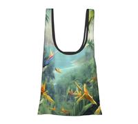 AABSTBFM Tropical Landscape Printed Foldable Shopping Bag- Reusable Waterproof Grocery Bag Large Tote Bag Shopper Handbag Beach Bag