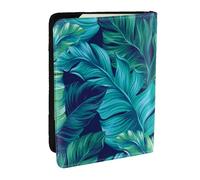 AABSTBFM Tropical Palm Leaves Printed Passport Holder 6.5 in, Leather Travel Passport Cover Card Case Wallet for Women Men