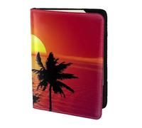 AABSTBFM Tropical Sunset Printed Passport Holder 5.5 in, Leather Travel Passport Cover Card Case Wallet for Women Men