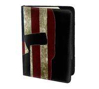 AABSTBFM USA Flag American Spartan Printed Passport Holder 5.5 in, Leather Travel Passport Cover Card Case Wallet for Women Men
