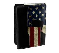 AABSTBFM USA Flag American Spartan Printed Passport Holder 6.5 in, Leather Travel Passport Cover Card Case Wallet for Women Men