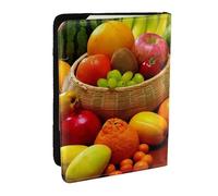 AABSTBFM Variety Fresh Vegetables Fruits Printed Passport Holder 6.5 in, Leather Travel Passport Cover Card Case Wallet for Women Men