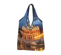 AABSTBFM Vatican City Printed Foldable Shopping Bag 1 PCS, Reusable Waterproof Grocery Bag Large Tote Bag, Shopper Handbag, And Beach Bag