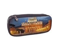 AABSTBFM Vatican City Printed Leather Pencil Case - Multi-Purpose Pen Bag and Makeup Pouch for School, Office, and Travel
