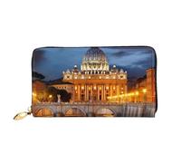 AABSTBFM Vatican City Printed Leather Wallet for Women Men Zipper Purse Clutch Bag Long Wallet Card Holder