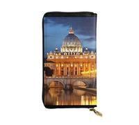 AABSTBFM Vatican City Printed Leather Wallet for Women Men Zipper Purse Clutch Bag Long Wallet Card Holder