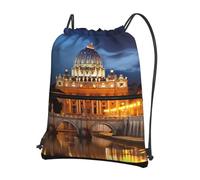 AABSTBFM Vatican City Printed Outdoor Drawstring Backpack Lightweight String Backpack Bags for Sports, Gym, Travel, Shopping, School