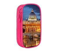 AABSTBFM Vatican City Printed Pencil Case Large Capacity Compartment Pencil Pen Pouch Bag with Zipper for School Office Travel, Pink