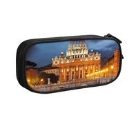 AABSTBFM Vatican City Printed Pencil Case Pen Pouch Bag with Zipper, Black Large Capacity Pencil Box for School, Office, Travel
