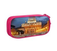 AABSTBFM Vatican City Printed Pencil Case Pen Pouch Bag with Zipper, Pink Large Capacity Pencil Box for School, Office, Travel