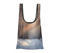 AABSTBFM Wandering in the winter light Printed Foldable Shopping Bag- Reusable Waterproof Grocery Bag Large Tote Bag Shopper Handbag Beach Bag