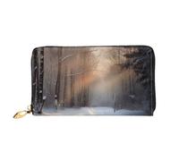 AABSTBFM Wandering in The Winter Light Printed Leather Wallet for Women Men Zipper Purse Clutch Bag Long Wallet Card Holder