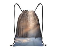 AABSTBFM Wandering in the winter light Printed Lightweight Drawstring Backpack | S - String Backpack Bags For Gym, Travel, Shopping, School
