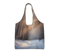 AABSTBFM Wandering in the winter light Printed Womens Tote Bags Shopping Bags, Reusable Canvas Shoulder Grocery Bags Shopper Handbag Toy Bag for Work School Travel Beach