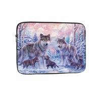 AABSTBFM Wolves Family Printed 17 Inch Laptop Sleeve, Shockproof Oxford Fabric Laptop Case, Perfect For Daily Use, Travel, Business Trips, School, Office