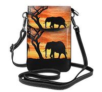 AABSTBFM Women Crossbody Wallet Purse African Elephant Printed Pu Leather Cell Phone Bag Purse