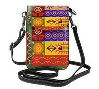 AABSTBFM Women Crossbody Wallet Purse African National Patterns Printed Pu Leather Cell Phone Bag Purse