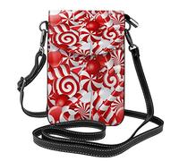 AABSTBFM Women Crossbody Wallet Purse Candy Canes Printed Pu Leather Cell Phone Bag Purse