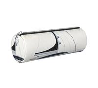 AABSTBFM Words Stripes Yacht Printed Round Pencil Case Cute Leather Silver Zipper Pen Pencil Pouch Bag for School, Office, and Travel