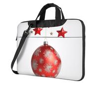 AABSTBFM Xmas Tree Ball Red Stars Printed Laptop Bag Case 15.6 inch Laptop Sleeve Bag - Modern Laptop Shoulder Bag Computer Bag for Business Travel School Office