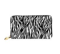 AABSTBFM Zebra Print Printed Leather Wallet for Women Men Zipper Purse Clutch Bag Long Wallet Card Holder