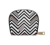 AABSTBFM Zig Zag Lines Printed Card Holder Wallet, Pu Leather Card Case Organizer Bag for Men Women