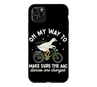AAC Speech Therapists Funny SLP Goose On Bike Case for iPhone 11 Pro Max