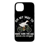 AAC Speech Therapists Funny SLP Goose On Bike Case for iPhone 14 Plus