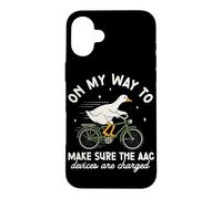 AAC Speech Therapists Funny SLP Goose On Bike Case for iPhone 16 Plus