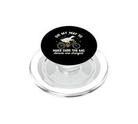AAC Speech Therapists Funny SLP Goose On Bike PopSockets PopGrip for MagSafe