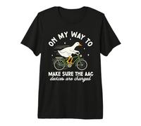 AAC Speech Therapists Funny SLP Goose On Bike Premium T-Shirt