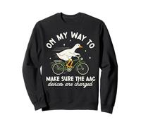 AAC Speech Therapists Funny SLP Goose On Bike Sweatshirt